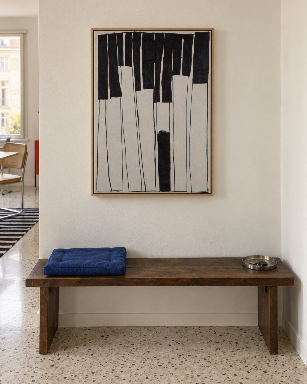 Notes llargues del piano - Pol Martínez - Framed canvas in an interior