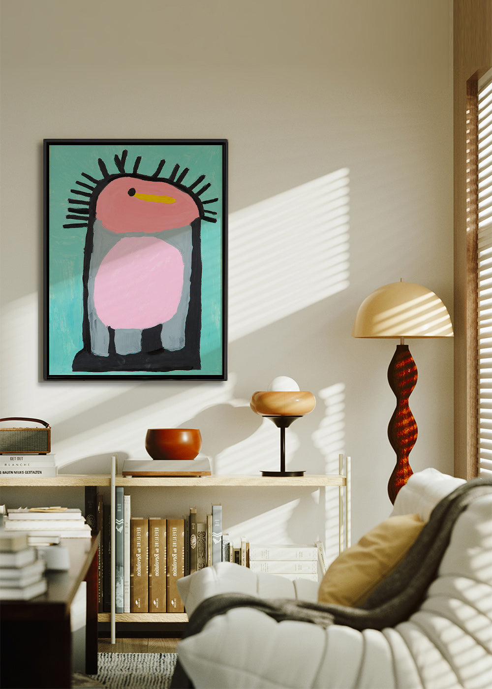 Lâmina infantil pinguim rosa divertido – Canvas1