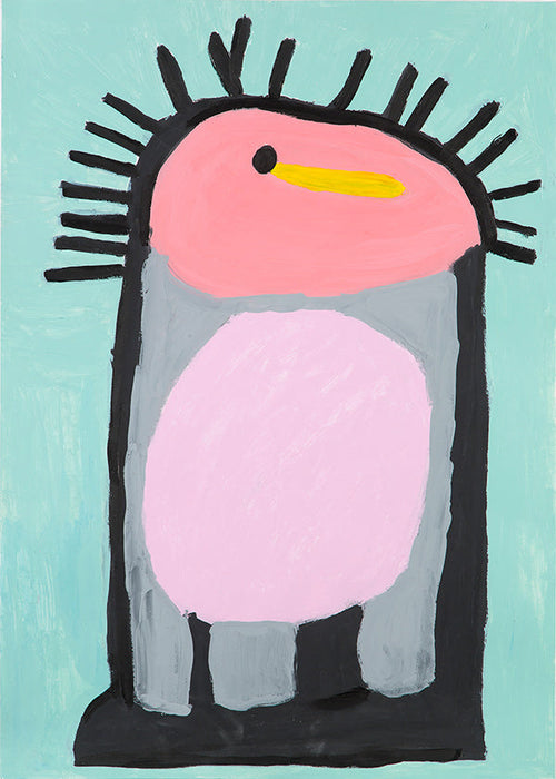 Lâmina infantil pinguim rosa divertido