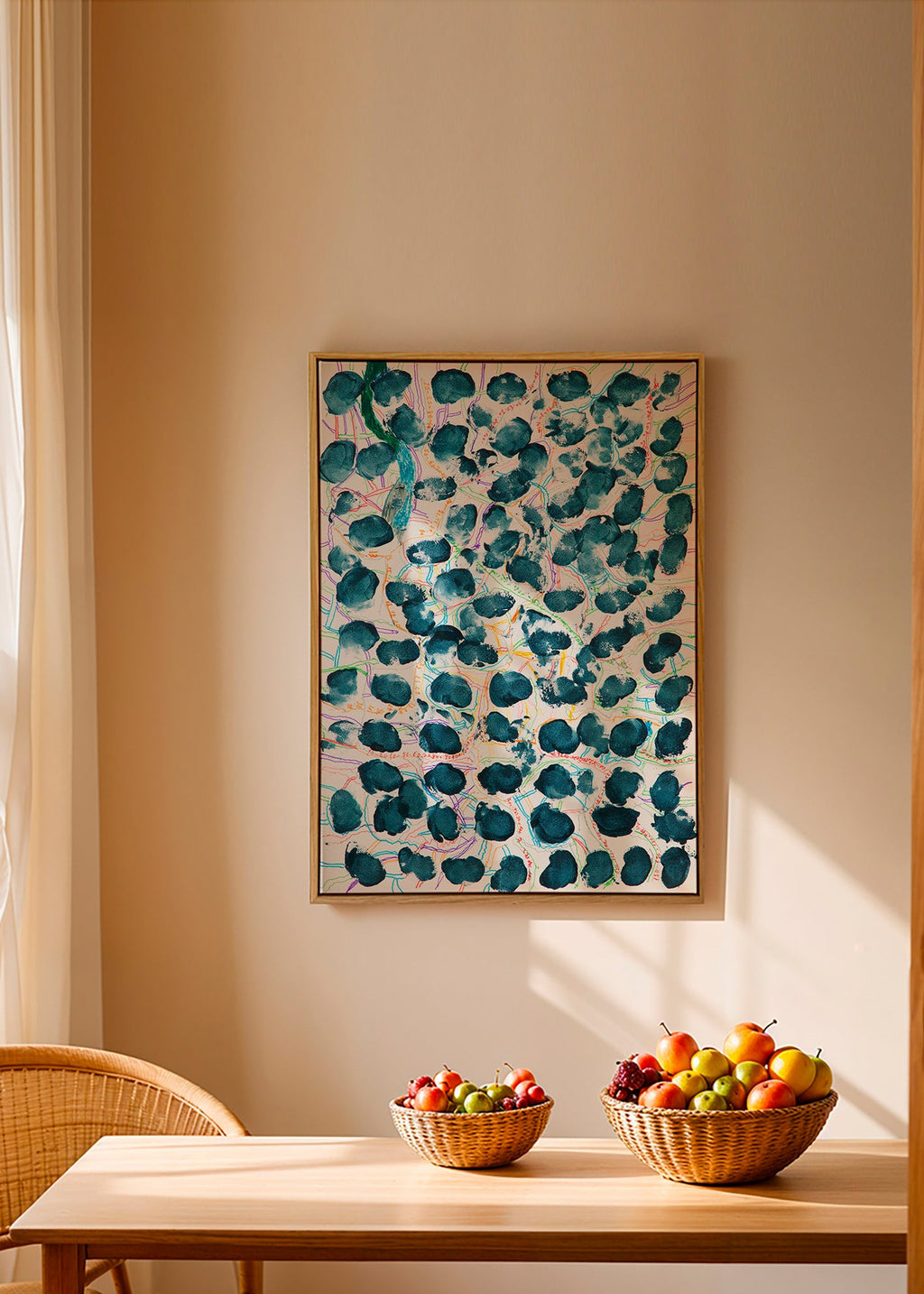 Quadro abstrato com manchas azul-marinho – Canvas2