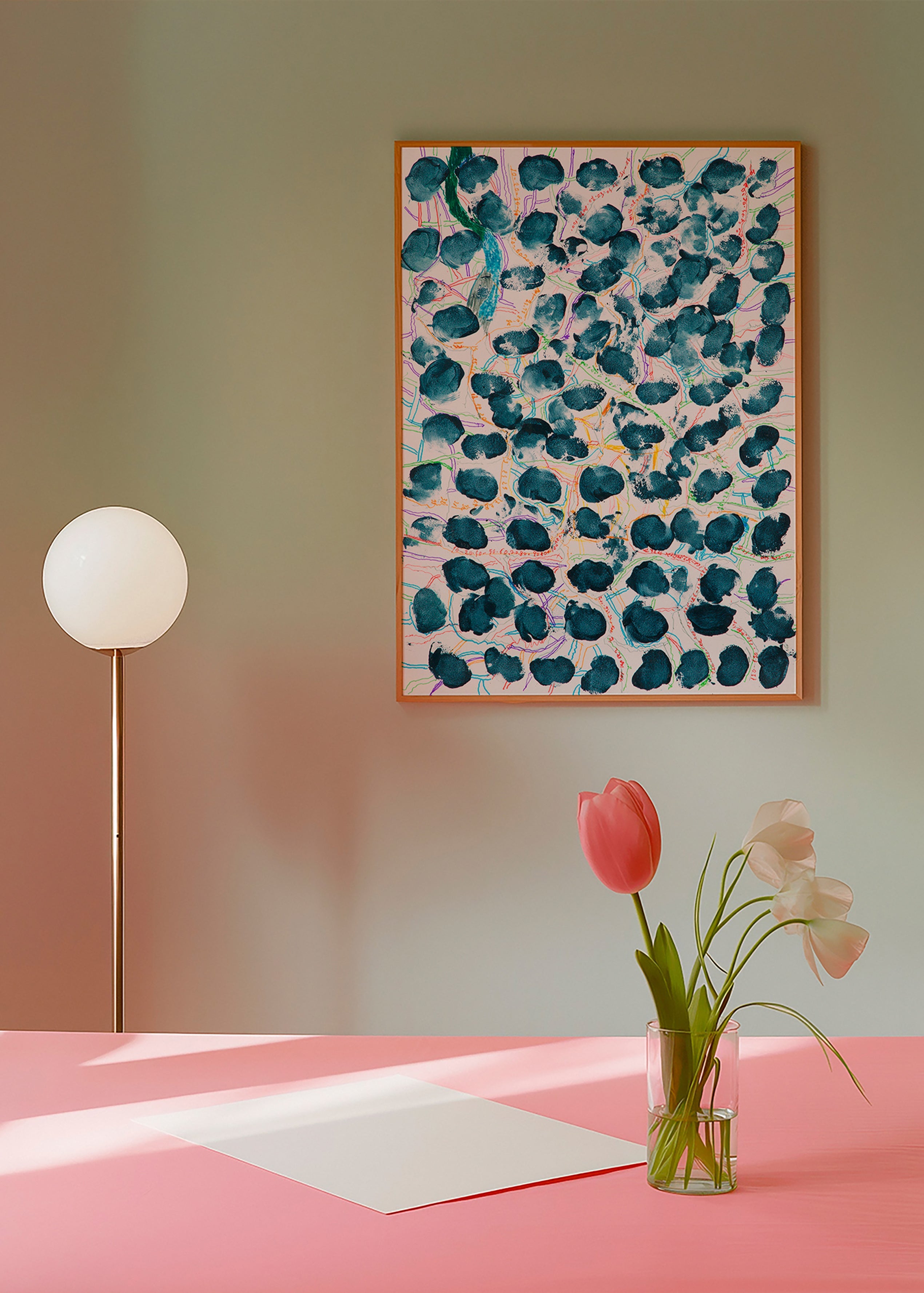 Quadro abstrato com manchas azul-marinho – Product3
