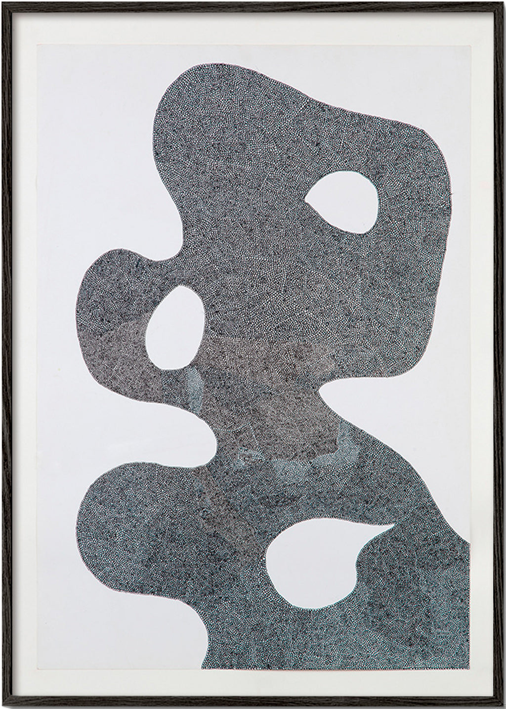 Obra abstrata pontilhada de grande silhueta – Black Frame