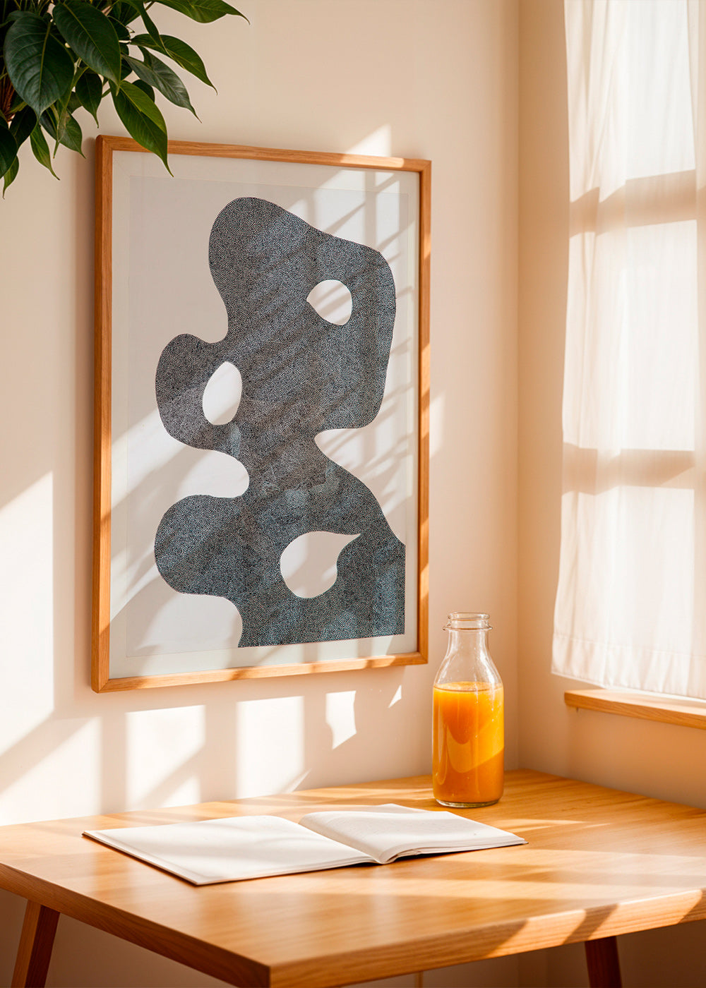 Obra abstrata pontilhada de grande silhueta – Product1