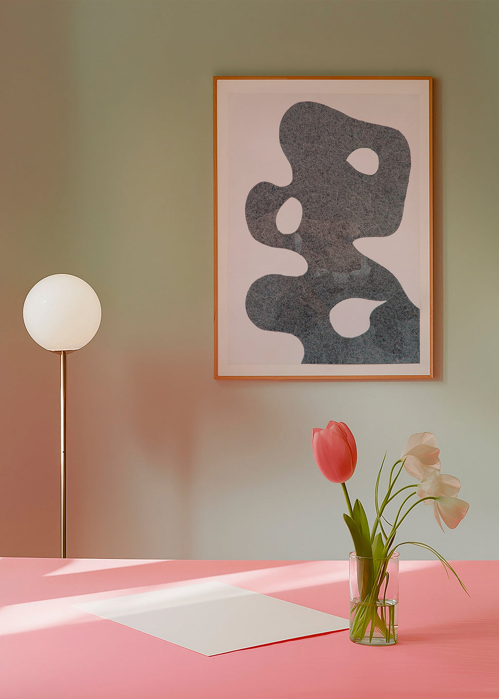 Obra abstrata pontilhada de grande silhueta – Product3