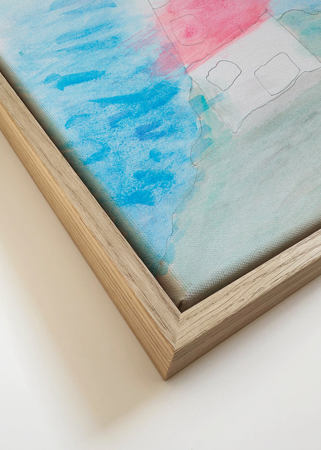 Arte paisagística com farol em aquarela – Canvas detail