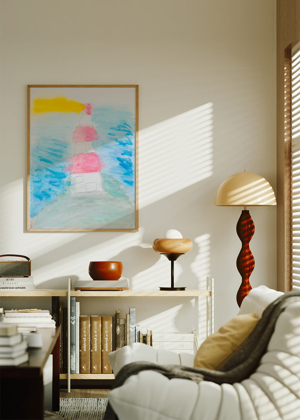 Arte paisagística com farol em aquarela – Product2