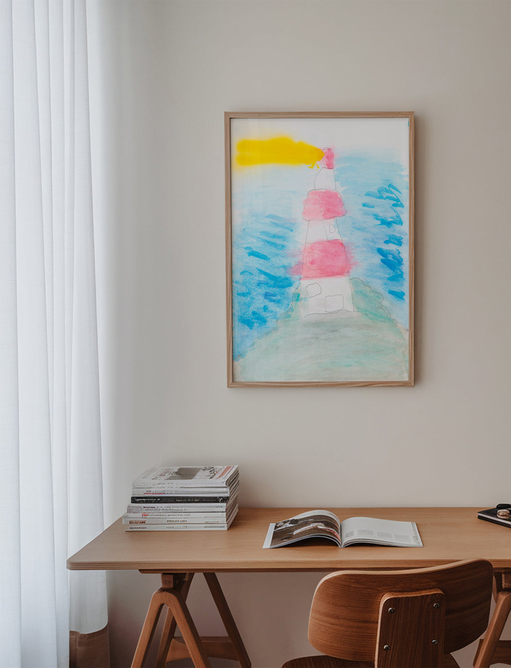 Arte paisagística com farol em aquarela – Product3