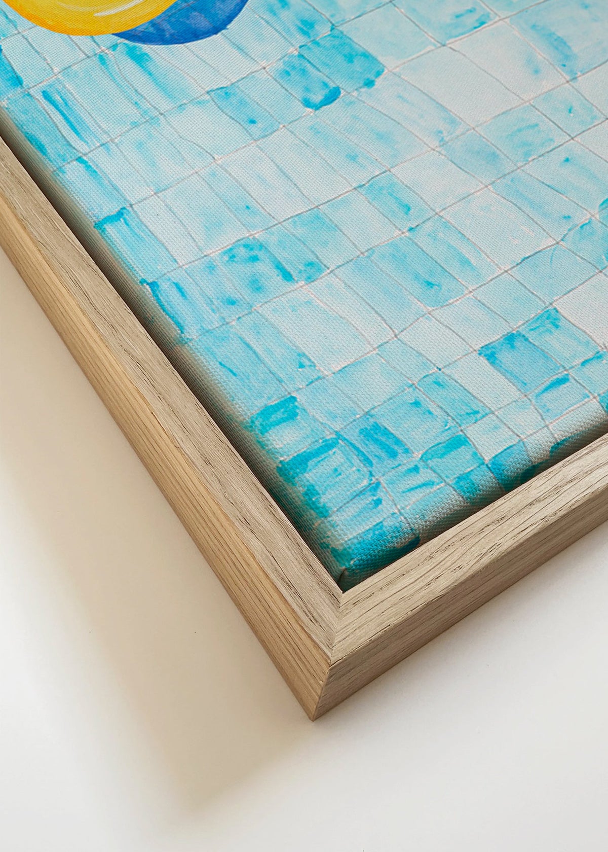 Quadro minimalista com boia amarela – Canvas detail