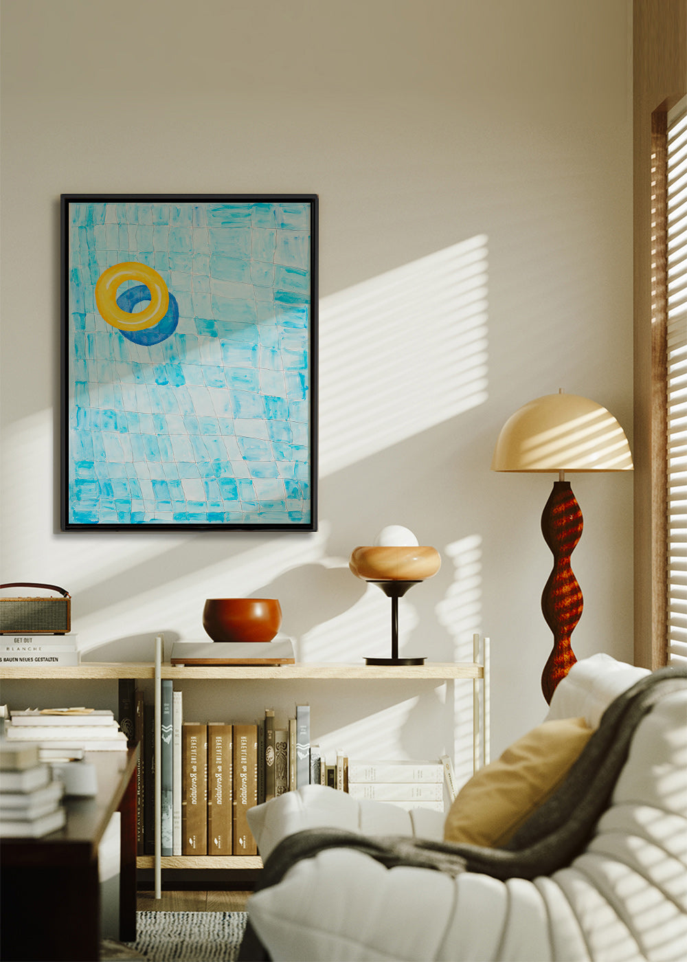 Quadro minimalista com boia amarela – Canvas2