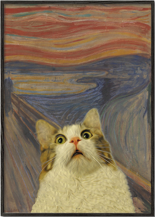 Quadro: gato em paisagem expressionista