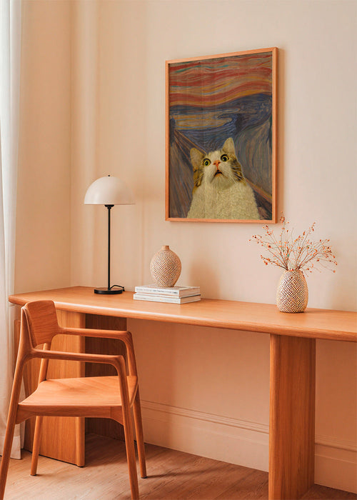 Quadro: gato em paisagem expressionista