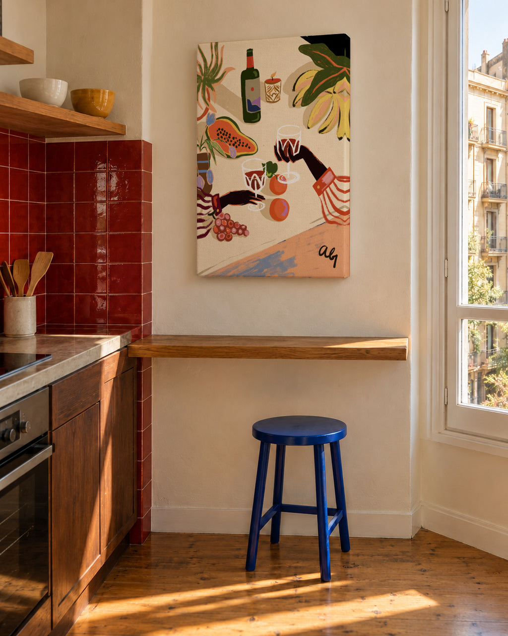Cheers To You - Unframed canvas in an interior