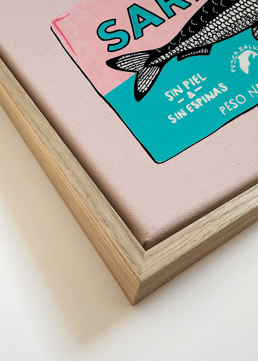 Arte para cozinha Sardinhas rótulo retro