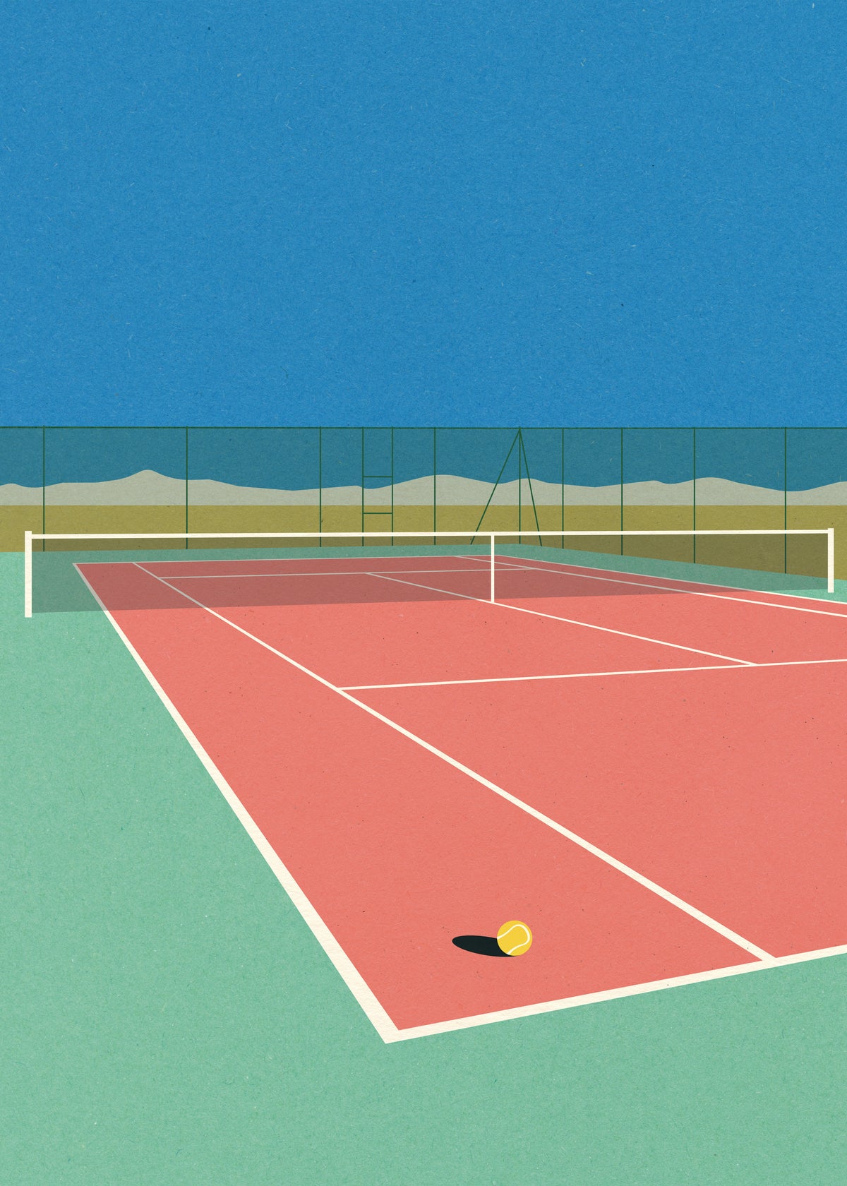 Tennis Court In the Desert - Unframed art print