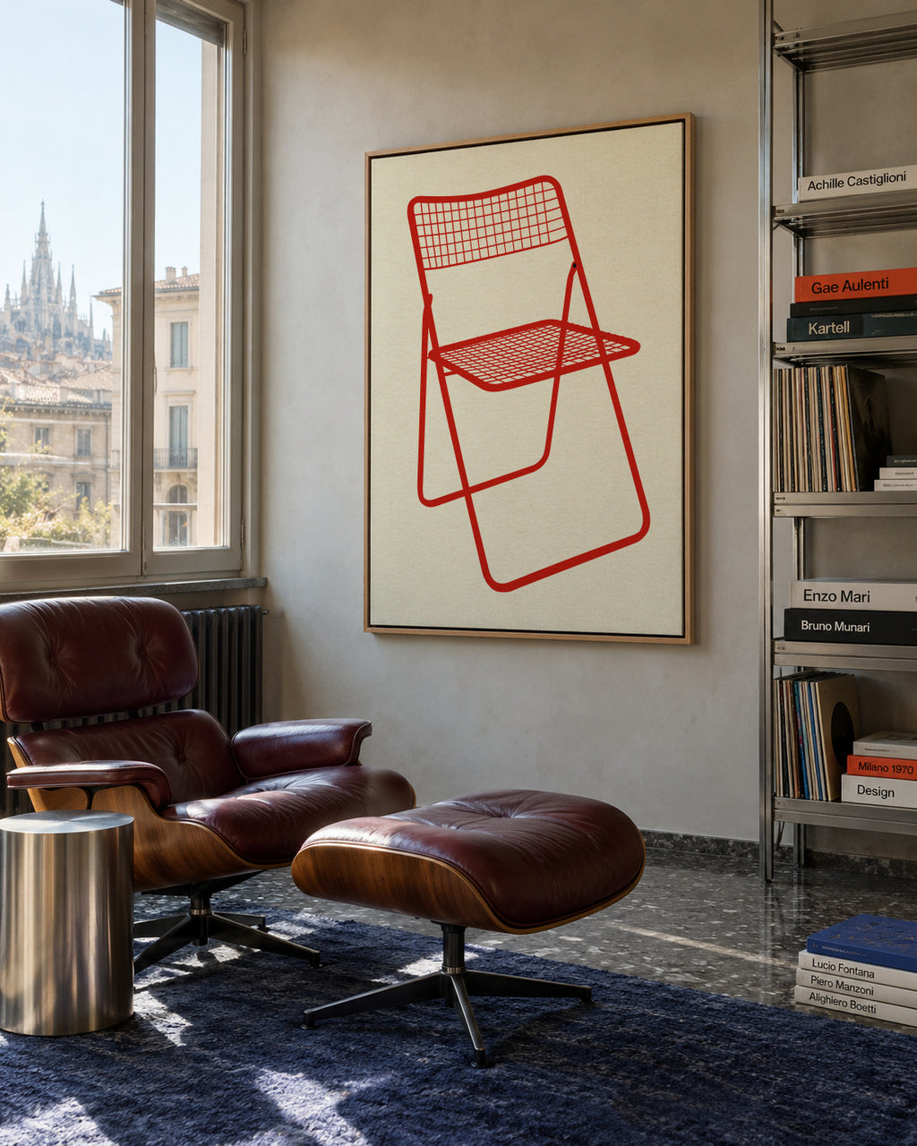 Ted Net Chair Red - Framed canvas in an interior