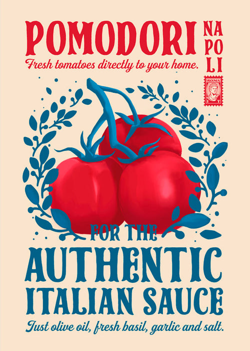 Arte para cozinha Pomodori tomates vermelhos
