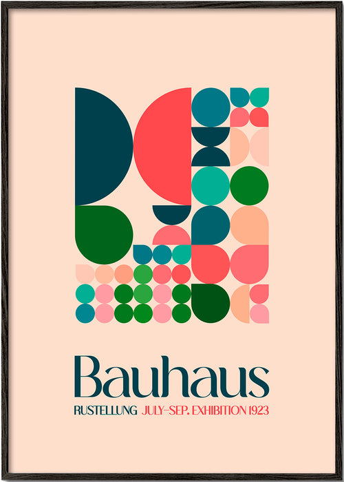 Poster geométrico Bauhaus com blocos tipográficos