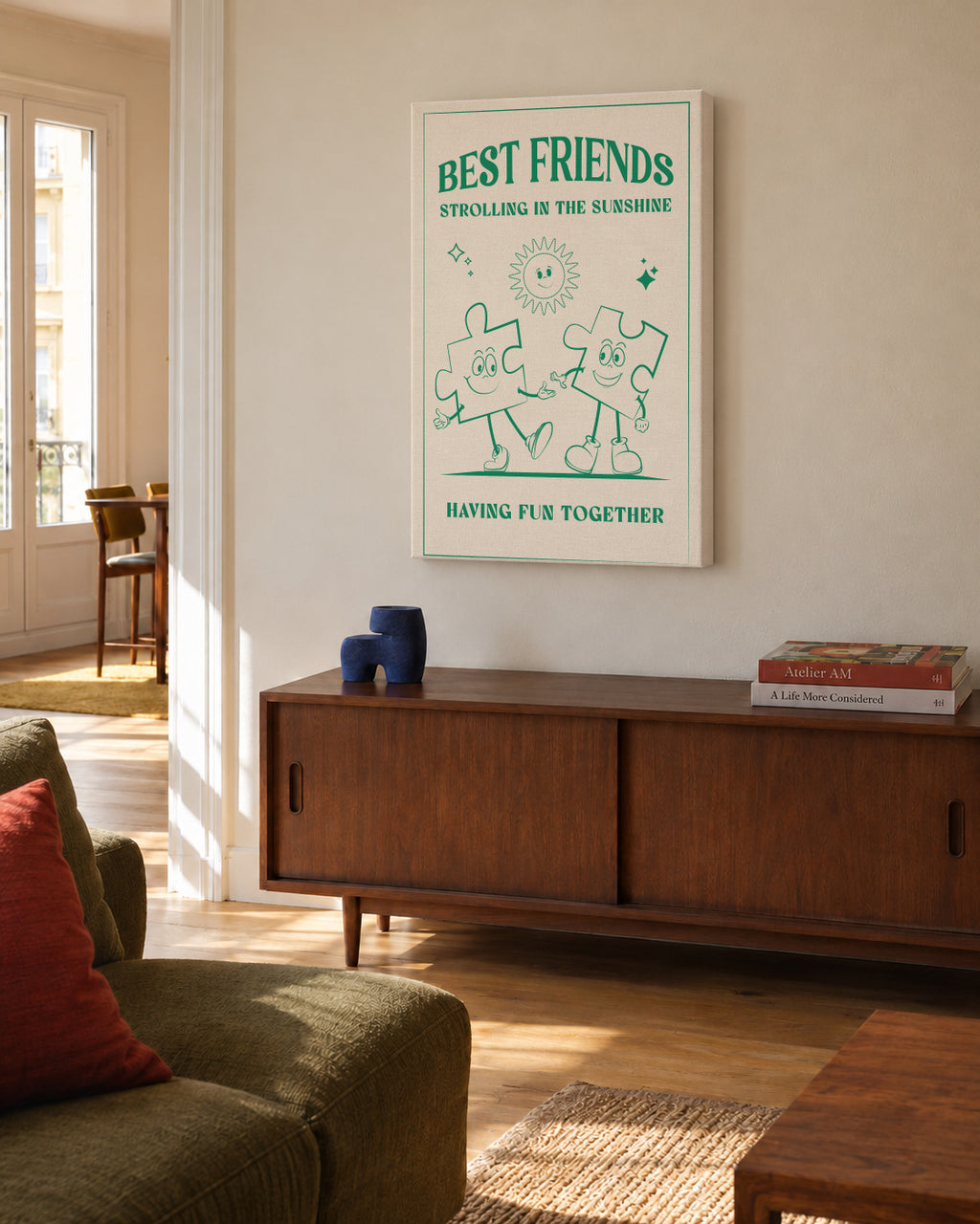 Best Friends - Unframed canvas in an interior