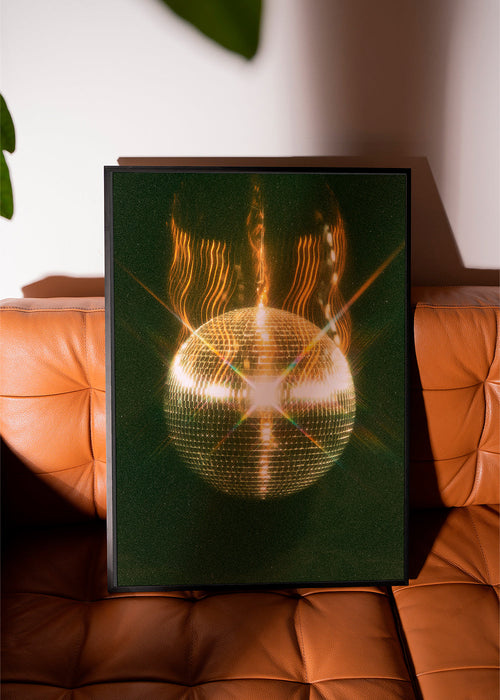 Fotografia bola disco dourada