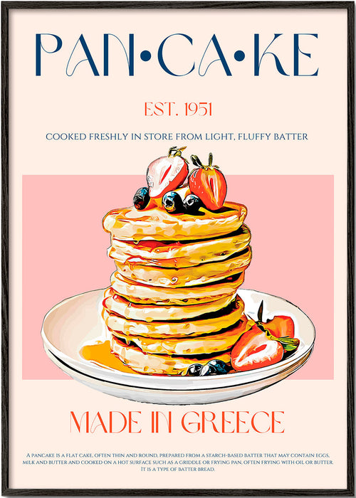 Arte para cozinha Pancake ilustração retro