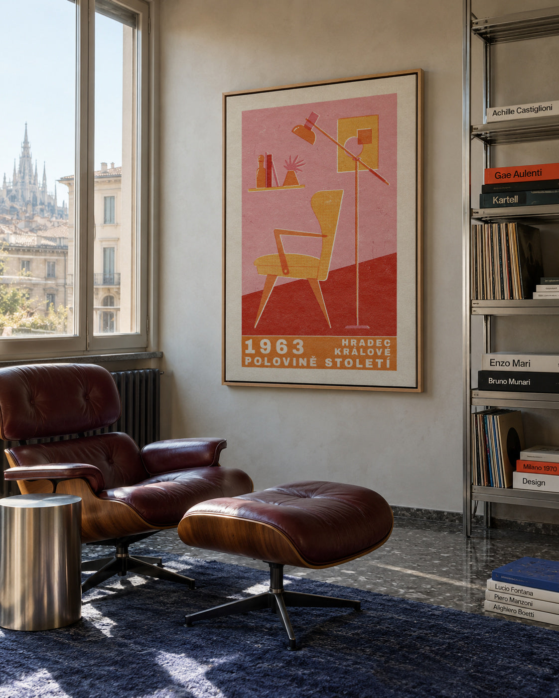 Mid Century Czech Furniture - Framed canvas in an interior