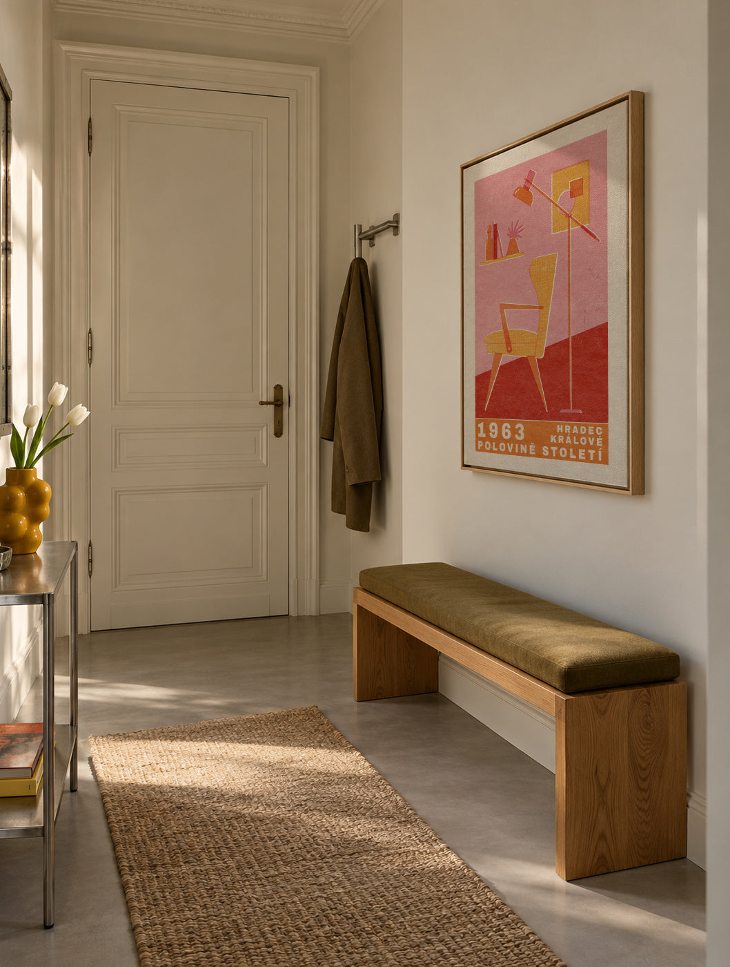 Mid Century Czech Furniture - Framed canvas in an interior