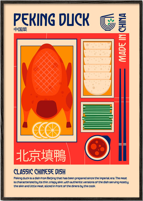 Arte para cozinha Peking Duck ilustração retro