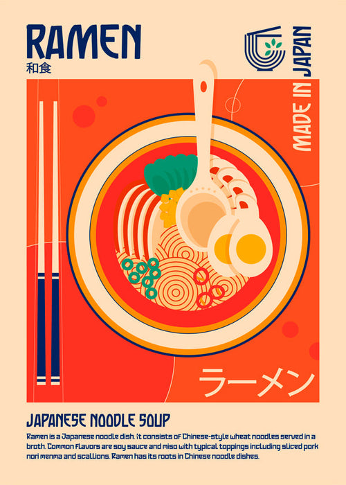 Arte para cozinha Ramen poster japonês
