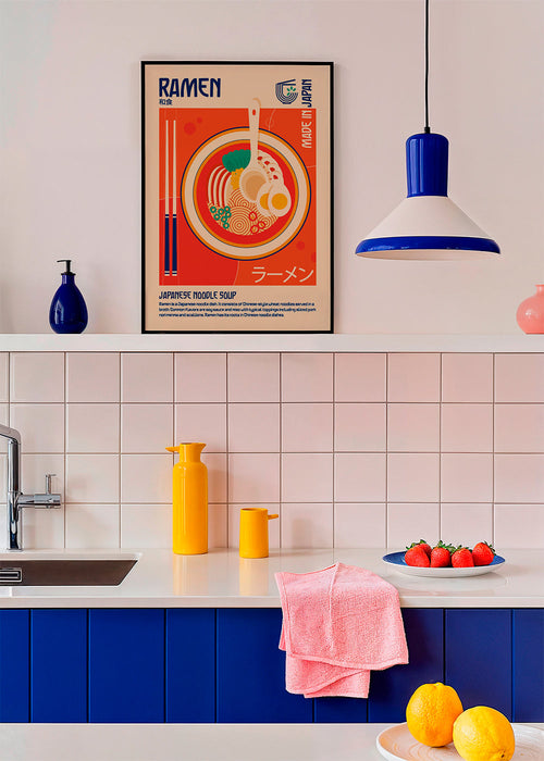 Arte para cozinha Ramen poster japonês