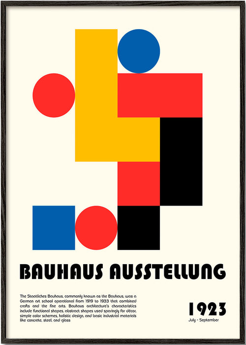 Poster geométrico Bauhaus com formas primárias