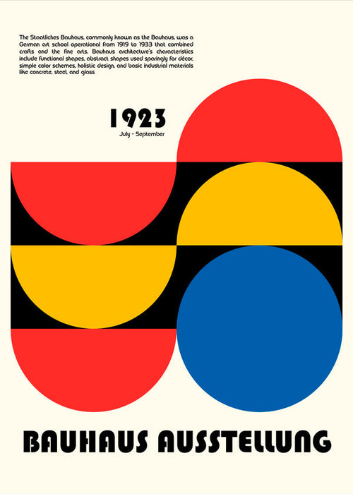 Quadro geométrico Bauhaus 1923 formas primárias