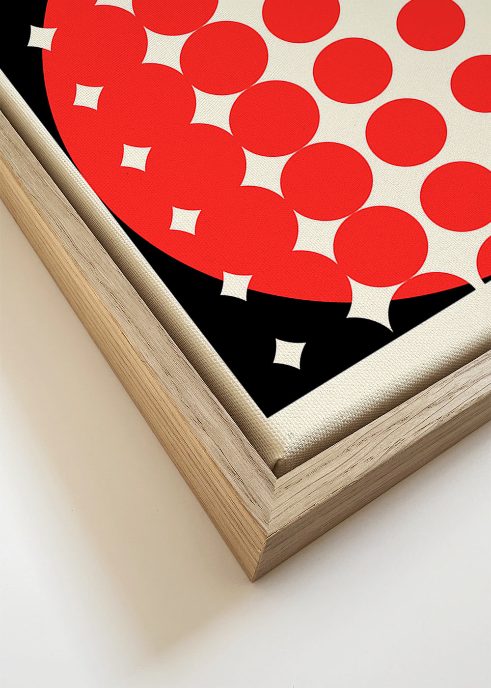 Poster geométrico Bauhaus com semicírculos vermelhos