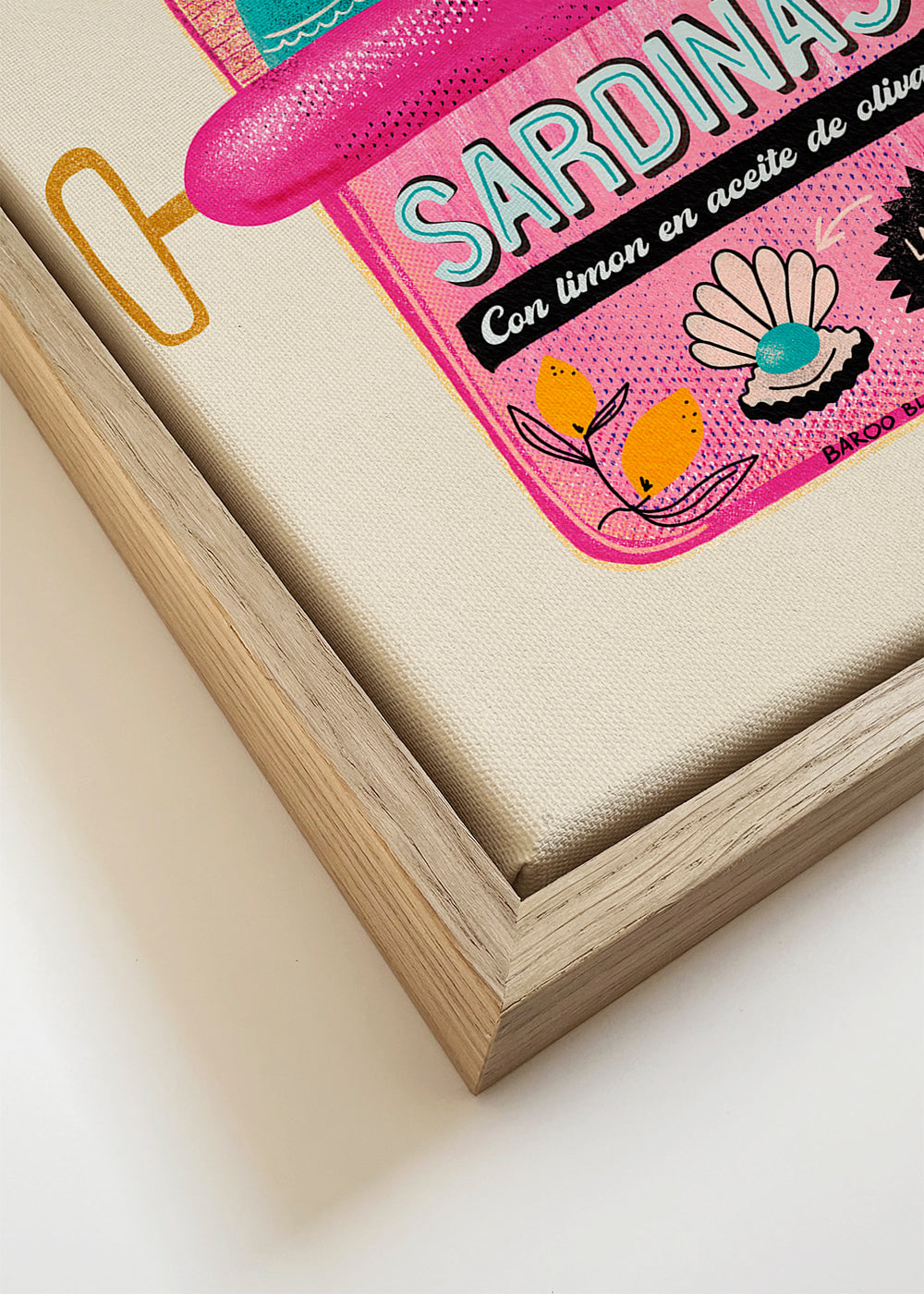 Arte para cozinha com lata de sardinhas ilustrada
