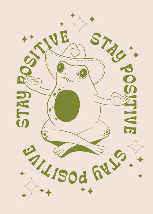 Ilustração sapo com mensagem positiva