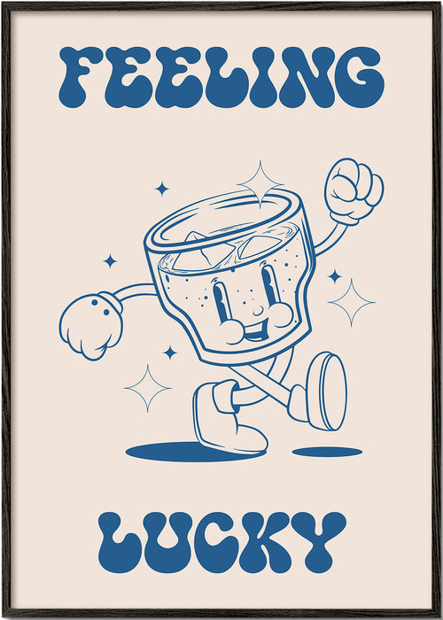 Arte para cozinha Feeling Lucky cocktail ilustrado