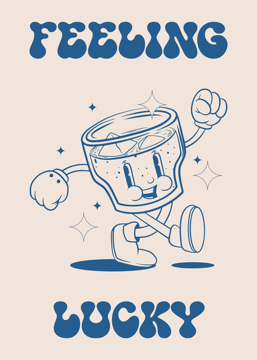 Arte para cozinha Feeling Lucky cocktail ilustrado