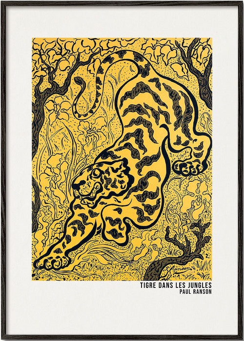 Quadro tigre em fundo amarelo