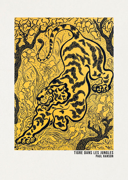 Quadro tigre em fundo amarelo