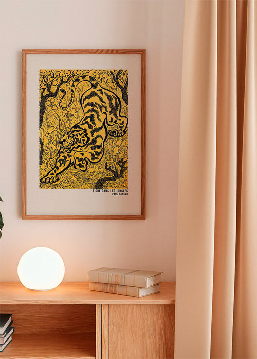 Quadro tigre em fundo amarelo