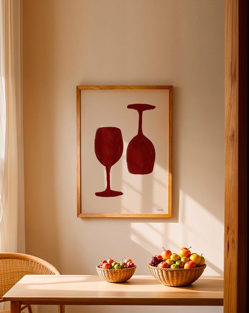 Arte para cozinha: taças de vinho minimalistas