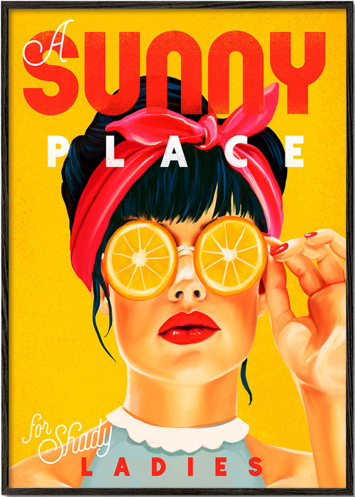 Arte para cozinha pin-up com rodelas de laranja