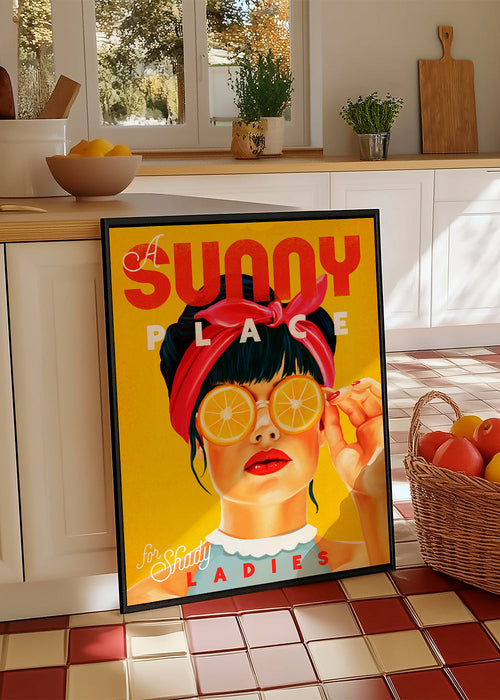 Arte para cozinha pin-up com rodelas de laranja