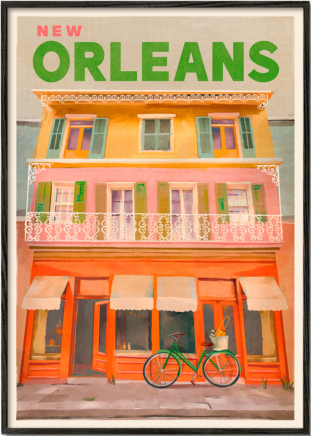 Poster de viagem New Orleans vintage