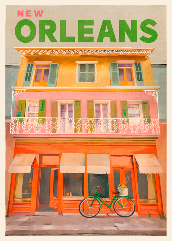 Poster de viagem New Orleans vintage