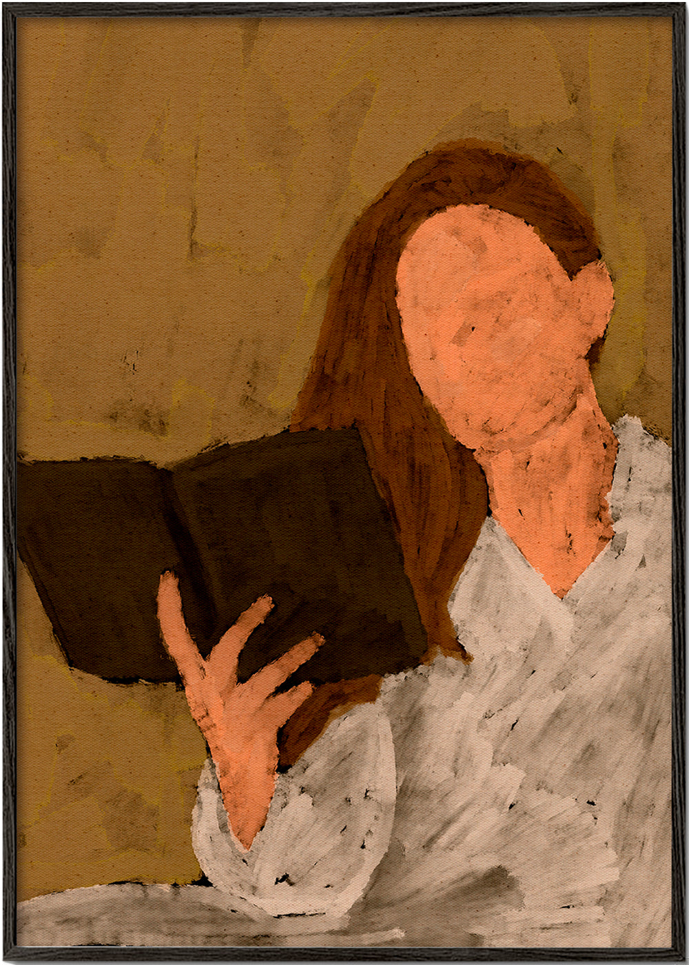 Ilustração de leitora com livro
