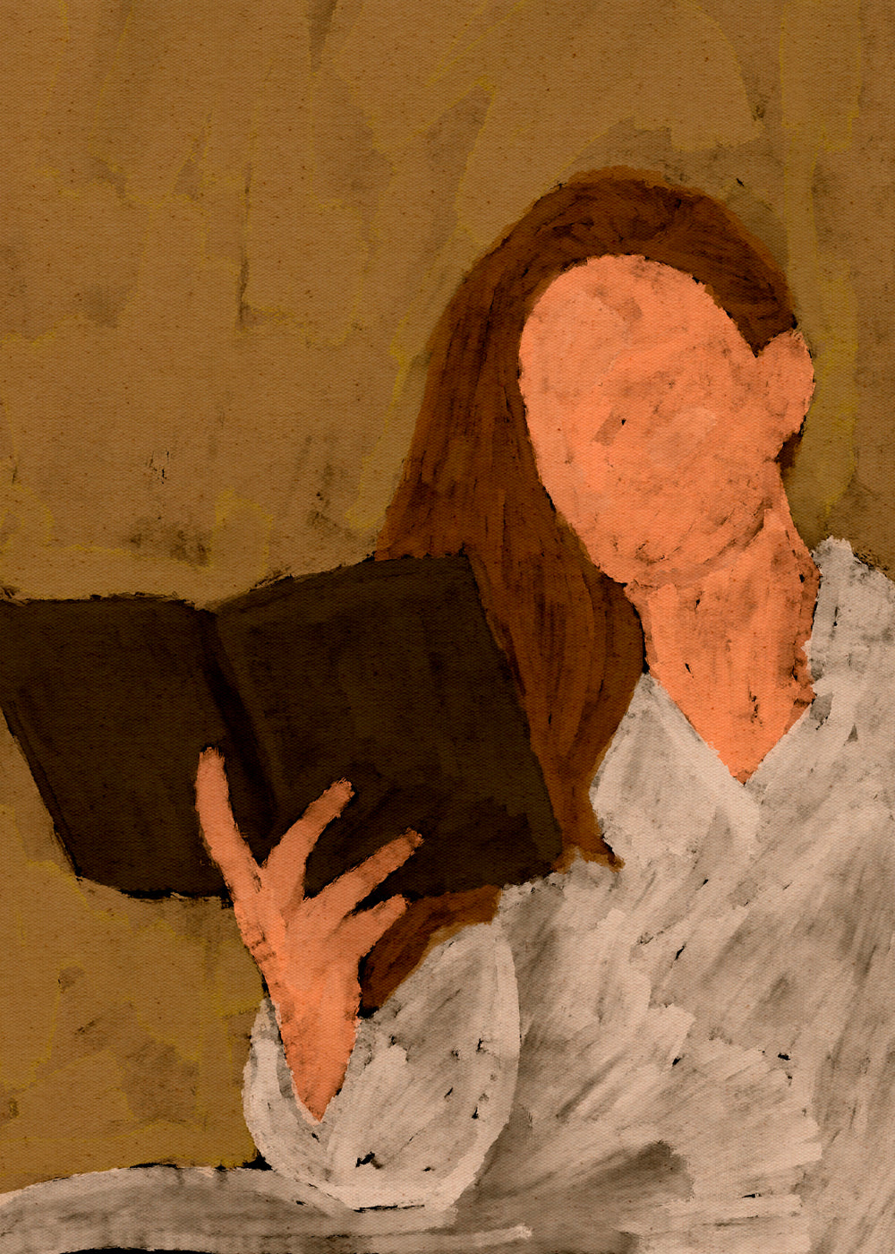 Ilustração de leitora com livro