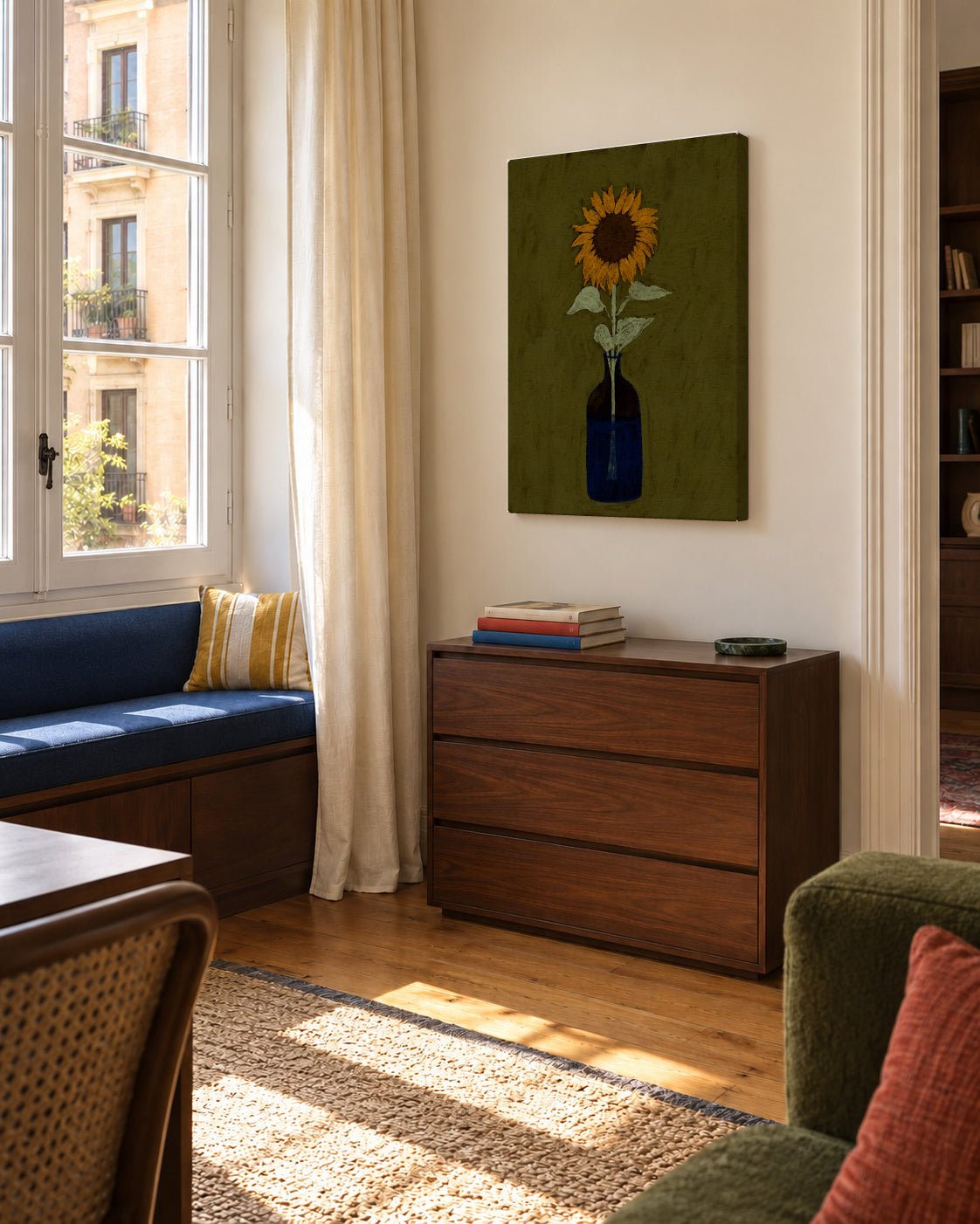 Radiant view - Unframed canvas in an interior