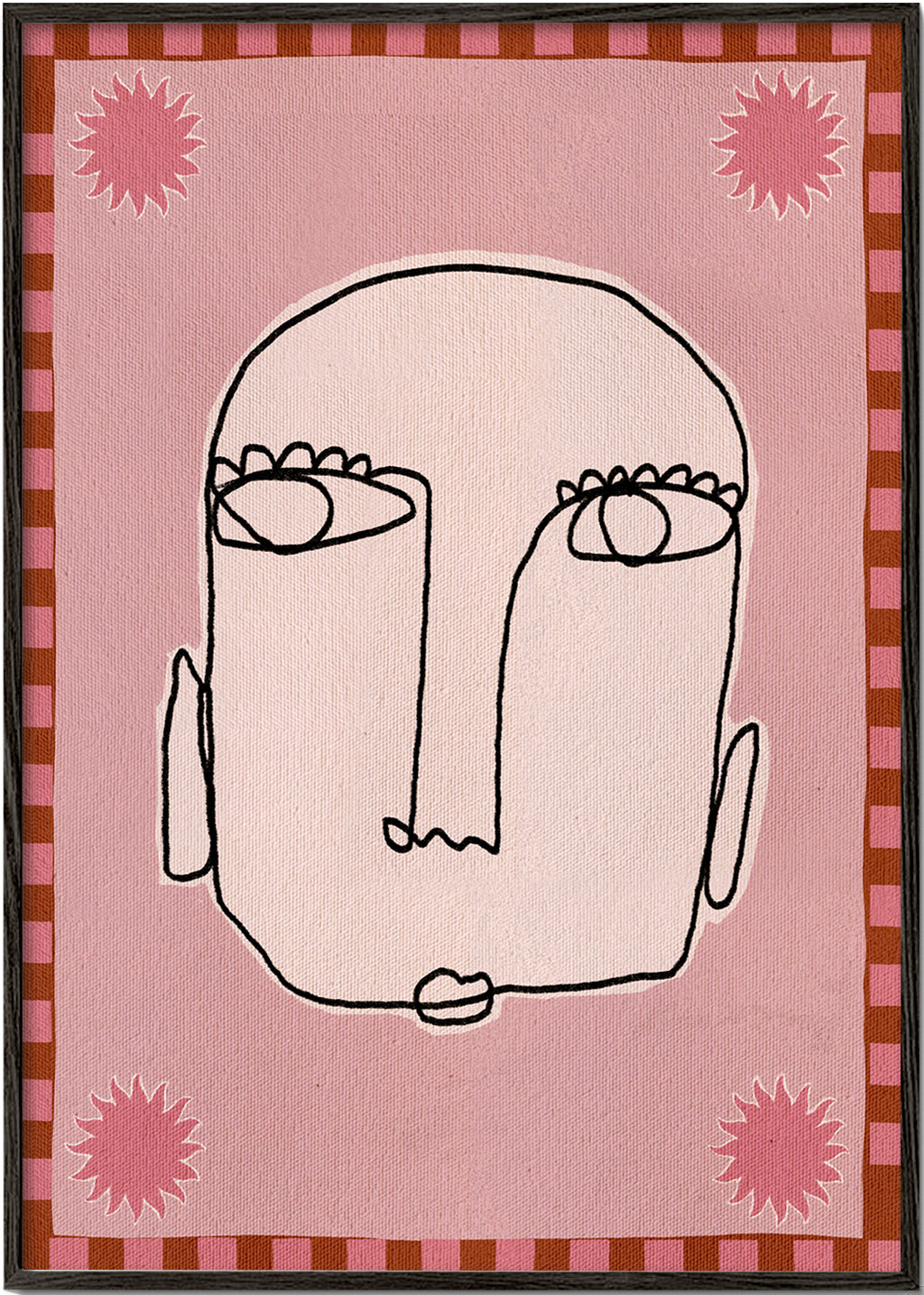Ilustração rosto linear rosa
