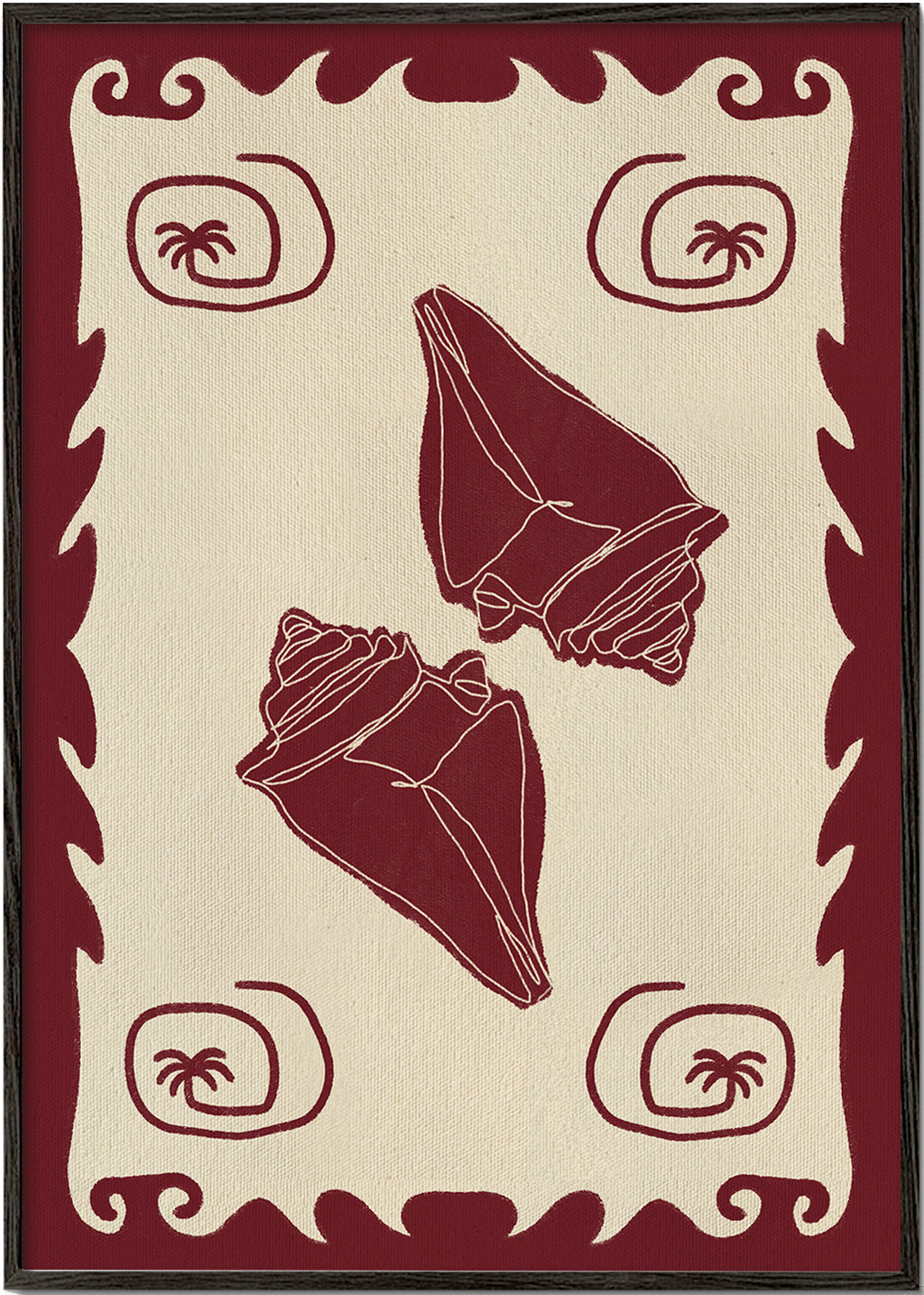 Ilustração de conchas vermelhas