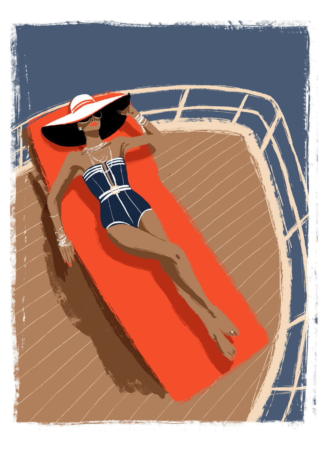 On the yacht - Unframed art print